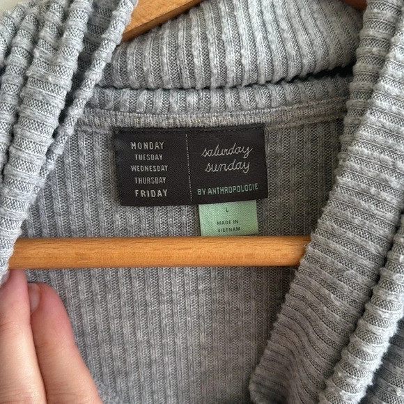 Anthropologie Saturday Sunday Cowl Neck metallic Striped Pullover knit top - Picture 6 of 8